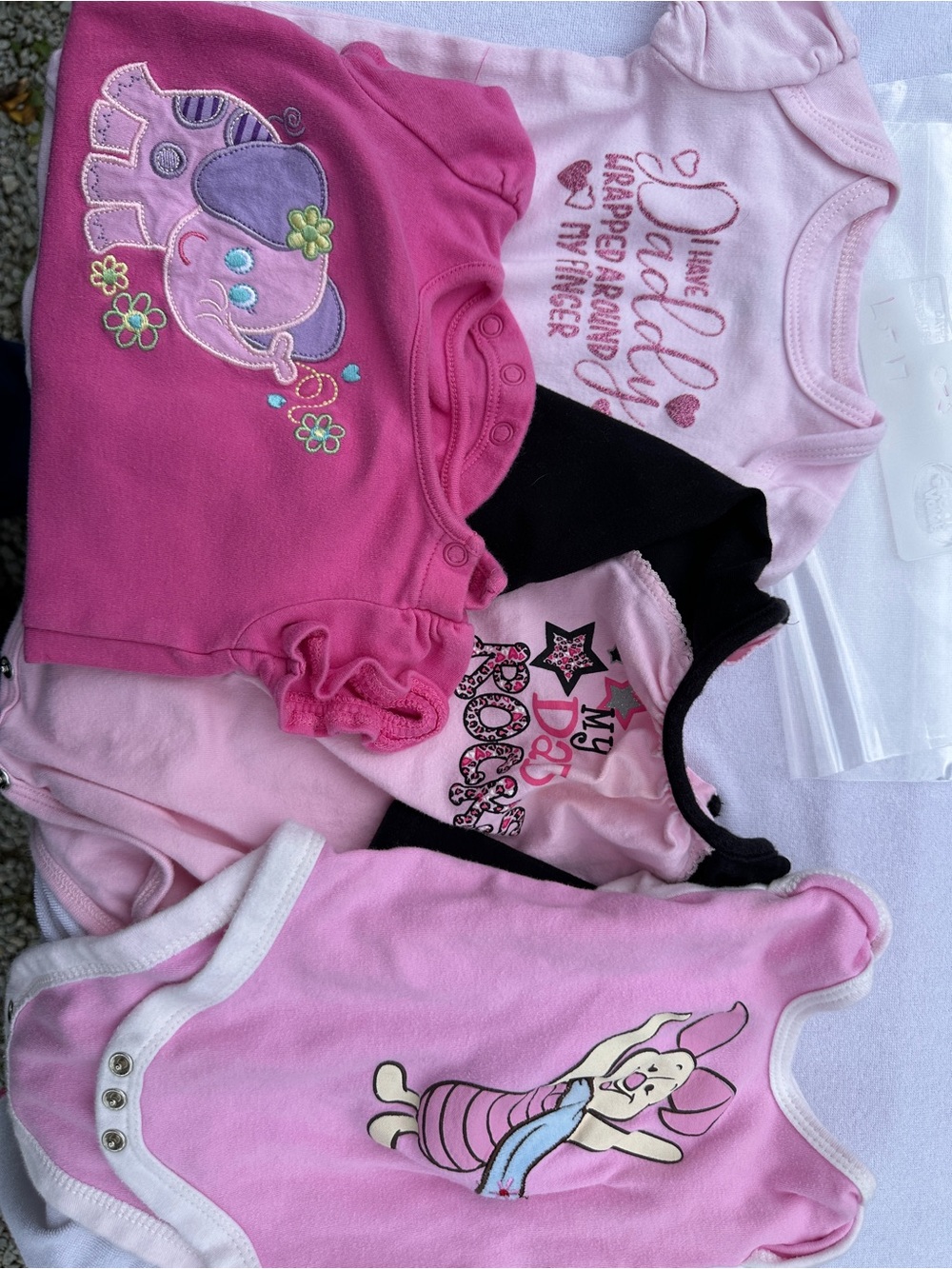 Vintage Piglet bodysuit Pink Baby Girl Onesie Bundle with Cute Graphics(lot17)